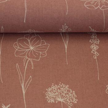 Dekodruck "Linde" Blumen Altrosa by Swafing